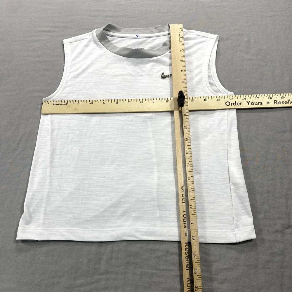 Nike Yoga Girls Tank Top Shirt Youth Medium White‎ Dri-Fit Lightweight Girls
